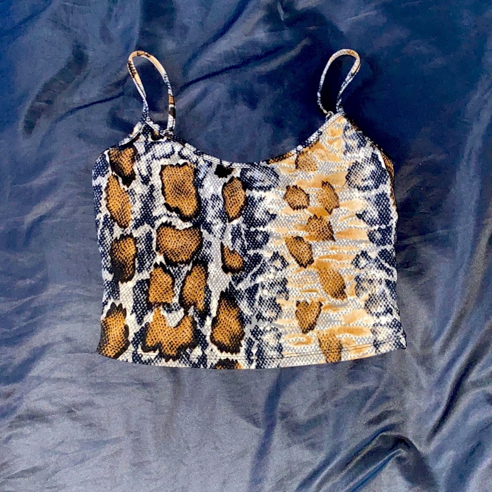 Cheetah print crop top. Size medium